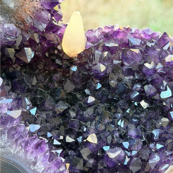 Deep Purple Uruguay Amethyst with Calcite Inclusions & Agate Banding - Picture 9 of 11